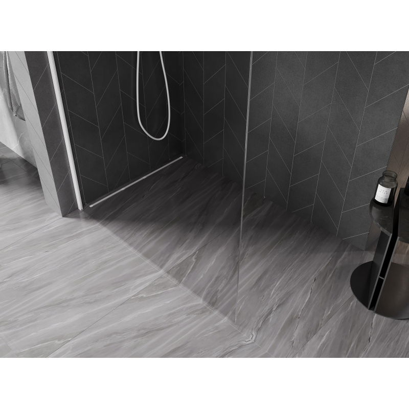 Mexen Kioto-X L Walk-in Shower Screen 100 x 200 cm, Transparent 10 mm, White - 800-100-107-20-00-X