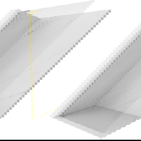 Mexen Kioto-X L Duschwand Walk-in 60 x 200 cm, transparent 10 mm, gold gebürstet - 800-060-107-55-00-X