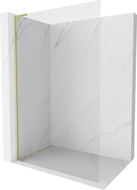 Mexen Kioto-X L Duschwand Walk-in 80 x 200 cm, transparent 10 mm, gebürstetes Gold - 800-080-107-55-00-X