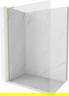 Mexen Kioto-X L douchewand Walk-in 100 x 200 cm, transparant 10 mm, goud geborsteld - 800-100-107-55-00-X