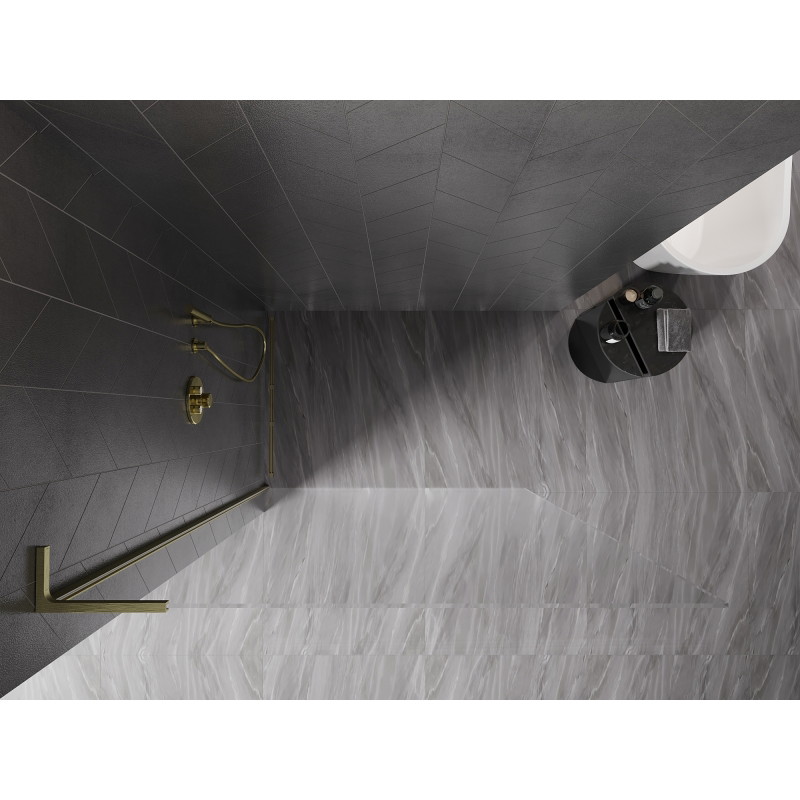 Mexen Kioto-X L dušisein Walk-in 100 x 200 cm, läbipaistev 10 mm, kuldne harjatud - 800-100-107-55-00-X