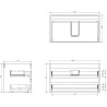 Mexen Box-A Korpus des Waschtischunterschranks 80 cm, 2 Schubladen, Graphit Matt - 91AX0-0800-470-2-66