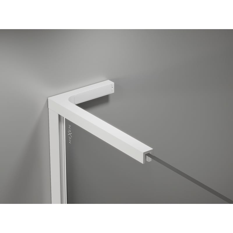 Mexen Kioto-X L paroi de douche Walk-in 80 x 200 cm, transparent 10 mm, blanc - 800-080-107-20-00-X