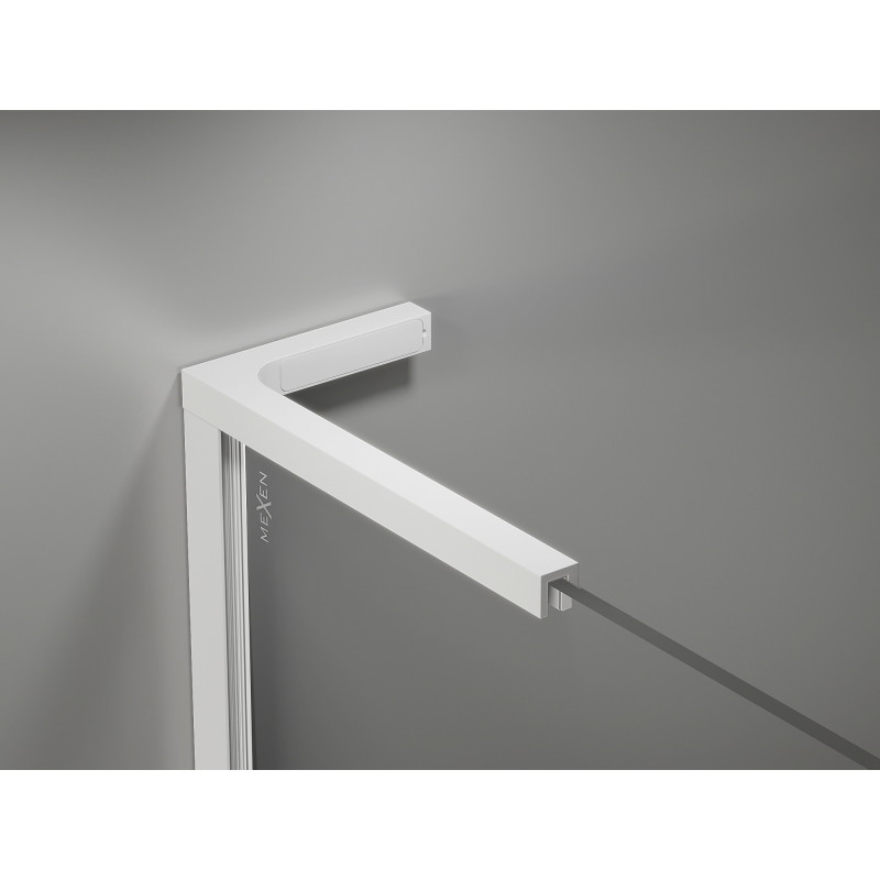 Mexen Kioto-X L ścianka prysznicowa Walk-in 90 x 200 cm, transparent 10 mm, biała - 800-090-107-20-00-X