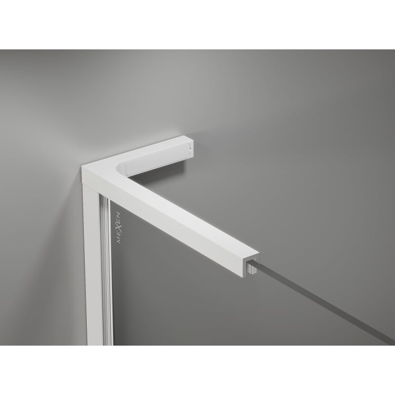 Mexen Kioto-X L Tuš pregrada Walk-in 120 x 200 cm, prozirna 10 mm, bijela - 800-120-107-20-00-X