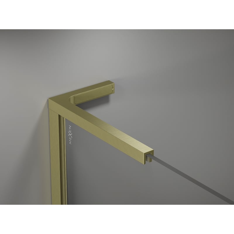 Mexen Kioto-X L douchewand Walk-in 50 x 200 cm, transparant 10 mm, goud geborsteld - 800-050-107-55-00-X