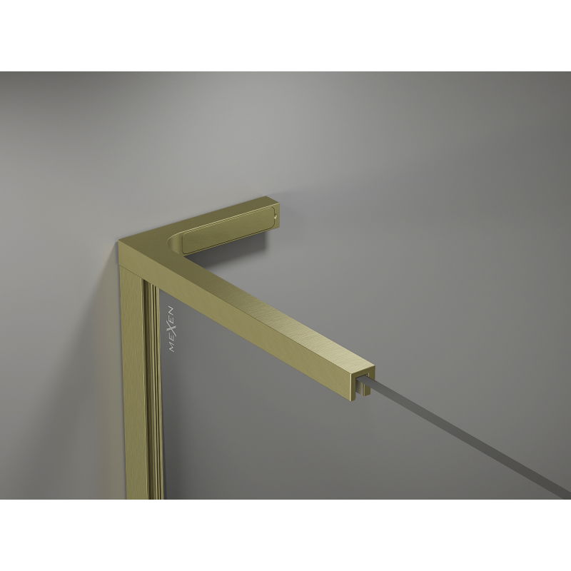 Mexen Kioto-X L parete doccia Walk-in 110 x 200 cm, trasparente 10 mm, oro spazzolato - 800-110-107-55-00-X