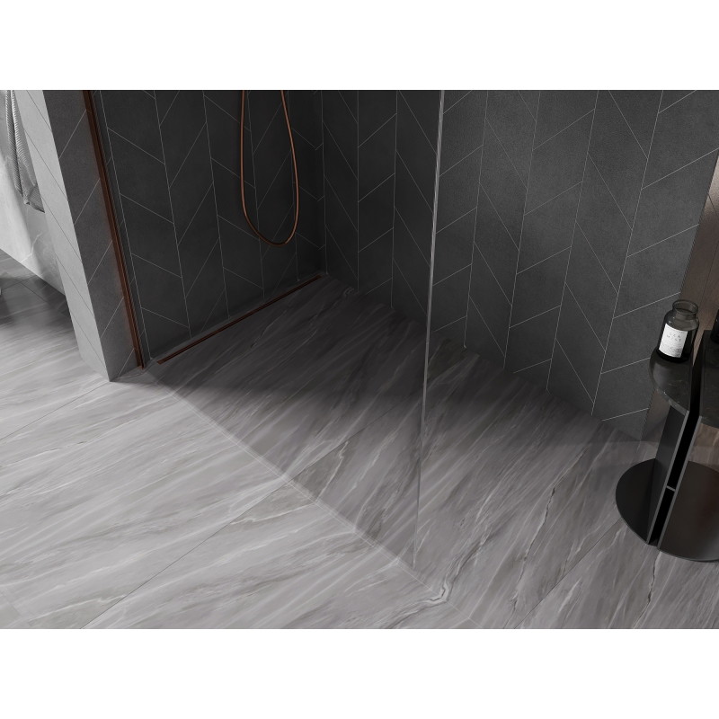 Mexen Kioto-X L dušisein Walk-in 60 x 200 cm, läbipaistev 10 mm, roosakaskuld - 800-060-107-60-00-X