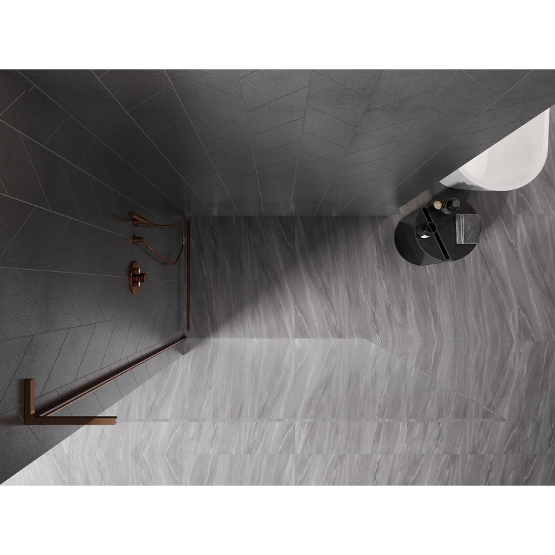 Mexen Kioto-X L dušisein Walk-in 60 x 200 cm, läbipaistev 10 mm, roosakaskuld - 800-060-107-60-00-X