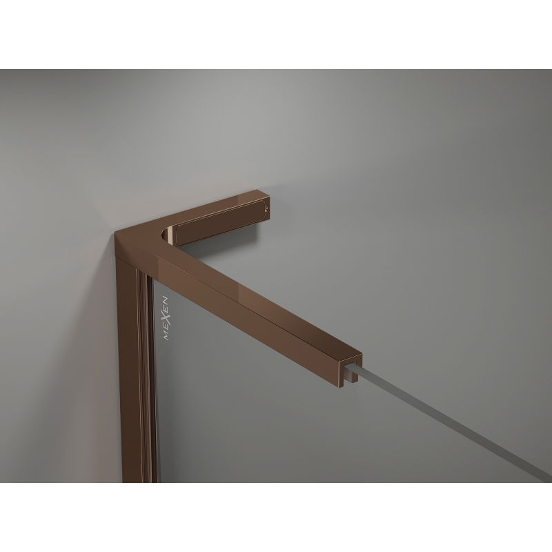 Mexen Kioto-X L suihkuseinä Walk-in 80 x 200 cm, läpinäkyvä 10 mm, ruusukulta - 800-080-107-60-00-X