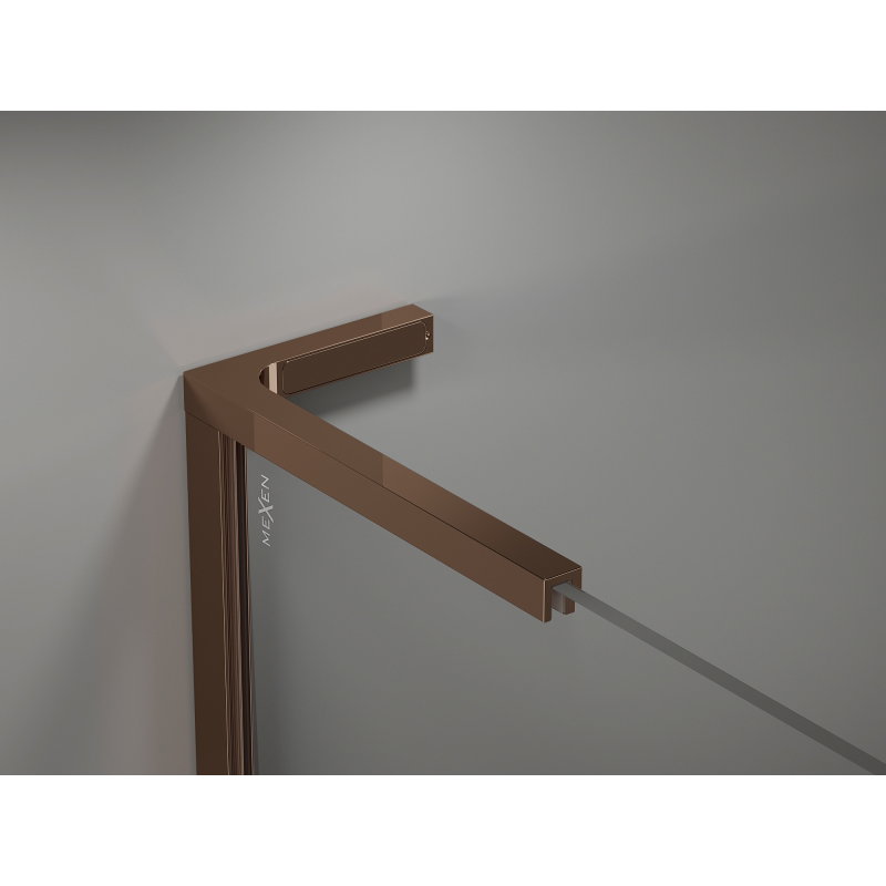 Mexen Kioto-X L Πάνελ ντουζ Walk-in 90 x 200 cm, διαφανές 10 mm, ροζ χρυσό - 800-090-107-60-00-X