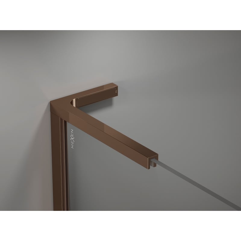 Mexen Kioto-X L parede de chuveiro Walk-in 110 x 200 cm, transparente 10 mm, ouro rosa - 800-110-107-60-00-X