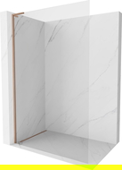 Mexen Kioto-X L Shower Screen Walk-in 80 x 200 cm, Transparent 10 mm, Brushed Copper - 800-080-107-65-00-X