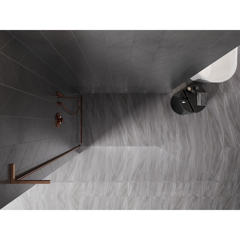 Mexen Kioto-X L dušisein Walk-in 80 x 200 cm, läbipaistev 10 mm, harjatud vask - 800-080-107-65-00-X