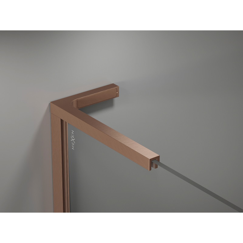 Mexen Kioto-X L dušisein Walk-in 90 x 200 cm, läbipaistev 10 mm, harjatud vask - 800-090-107-65-00-X