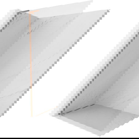 Mexen Kioto-X L duschvägg Walk-in 100 x 200 cm, transparent 10 mm, borstad koppar - 800-100-107-65-00-X