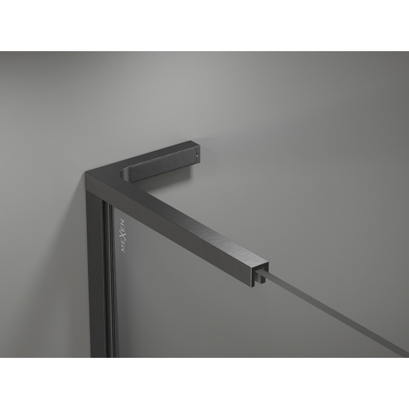 Mexen Kioto-X L ścianka prysznicowa Walk-in 80 x 200 cm, transparent 10 mm, gun gray szczotkowany - 800-080-107-66-00-X