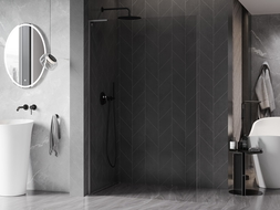 Mexen Kioto-X L Duschwand Walk-in 120 x 200 cm, transparent 10 mm, gun gray gebürstet - 800-120-107-66-00-X