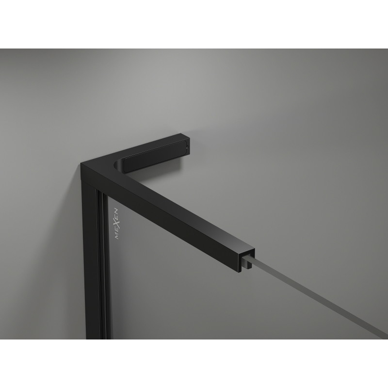 Mexen Kioto-X L ścianka prysznicowa Walk-in 50 x 200 cm, transparent 10 mm, czarna - 800-050-107-70-00-X