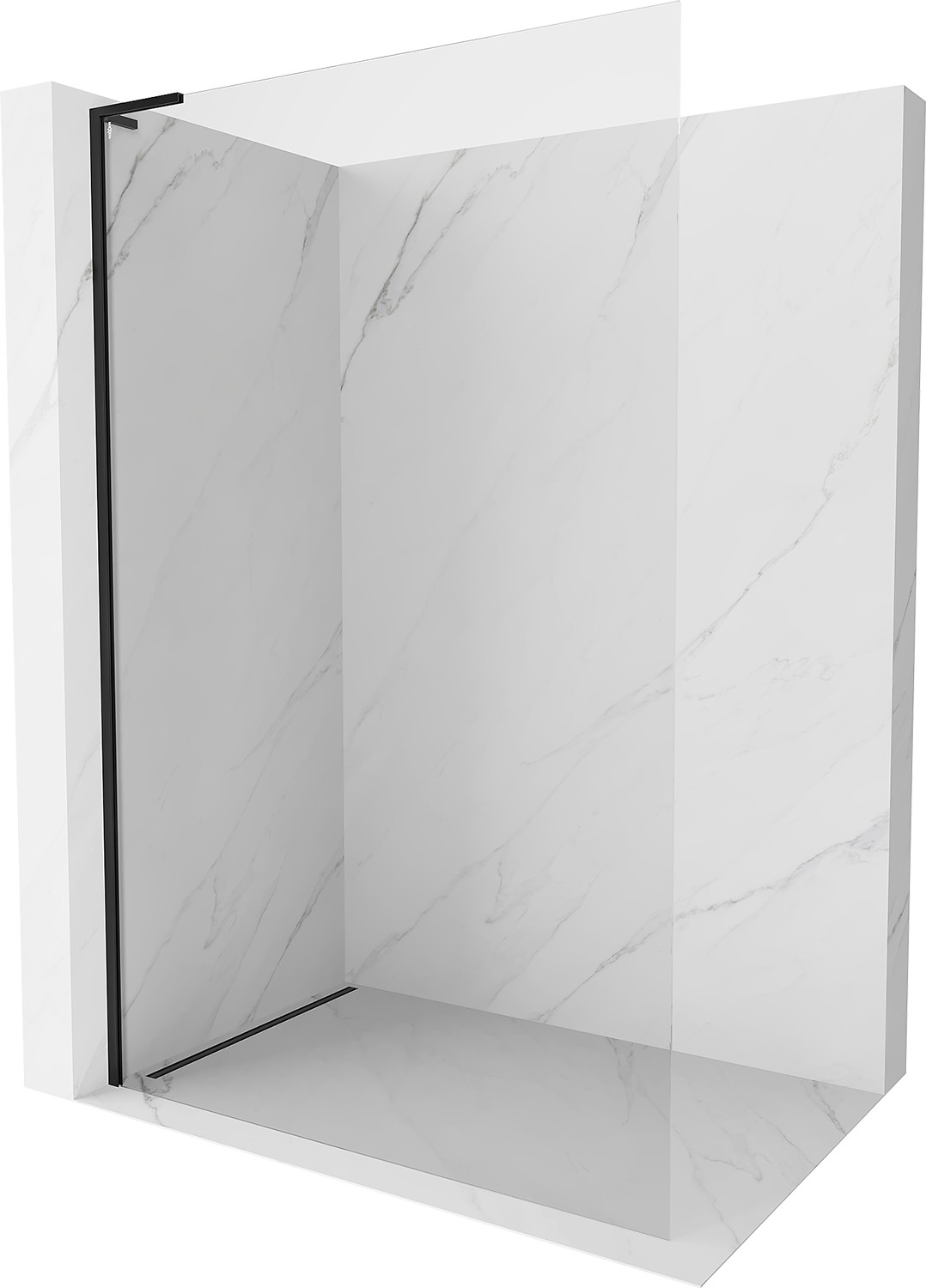 Mexen Kioto-X L ścianka prysznicowa Walk-in 60 x 200 cm, transparent 10 mm, czarna - 800-060-107-70-00-X