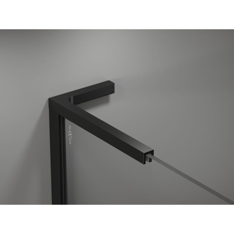 Mexen Kioto-X L parede de duche Walk-in 80 x 200 cm, transparente 10 mm, preta - 800-080-107-70-00-X