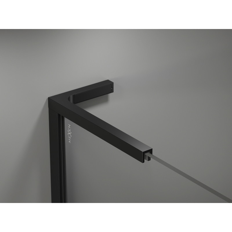 Mexen Kioto-X L dušisein Walk-in 90 x 200 cm, läbipaistev 10 mm, must - 800-090-107-70-00-X