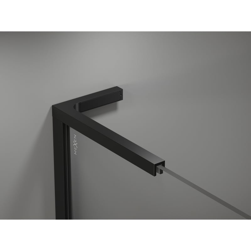Mexen Kioto-X L ścianka prysznicowa Walk-in 110 x 200 cm, transparent 10 mm, czarna - 800-110-107-70-00-X