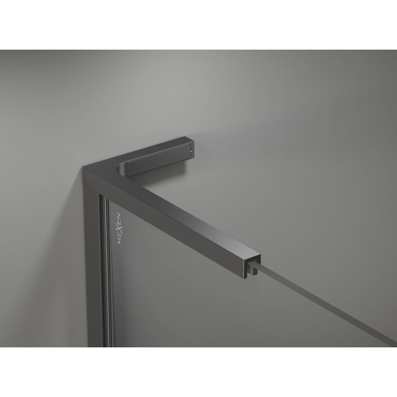 Mexen Kioto-X L douchewand Walk-in 50 x 200 cm, transparant 10 mm, gun metal - 800-050-107-95-00-X