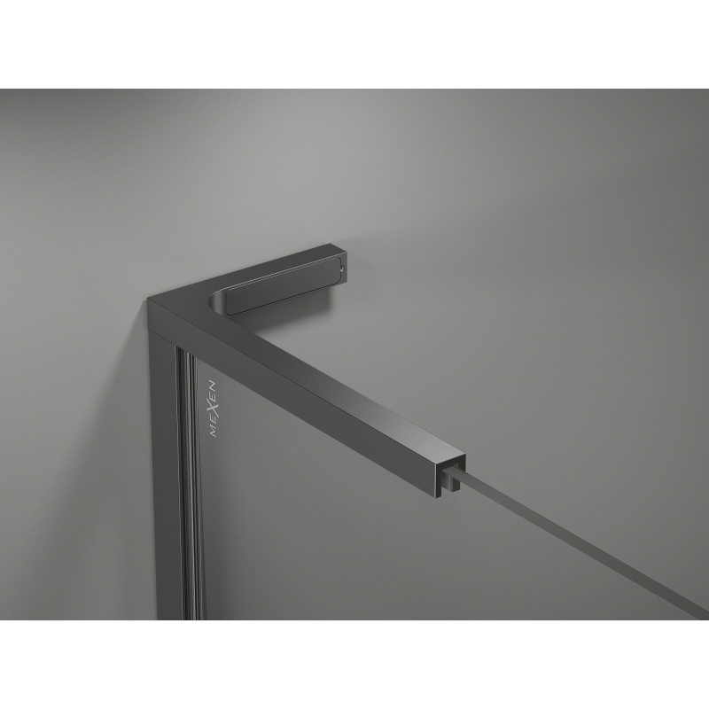 Mexen Kioto-X L ścianka prysznicowa Walk-in 60 x 200 cm, transparent 10 mm, gun metal - 800-060-107-95-00-X