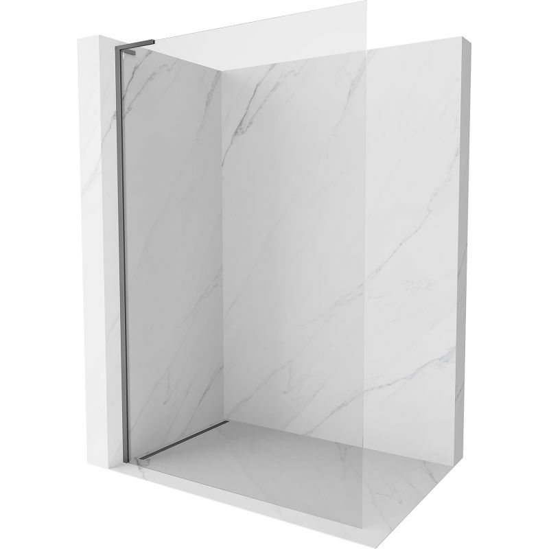 Mexen Kioto-X L pared de ducha Walk-in 100 x 200 cm, transparente 10 mm, metal arma - 800-100-107-95-00-X