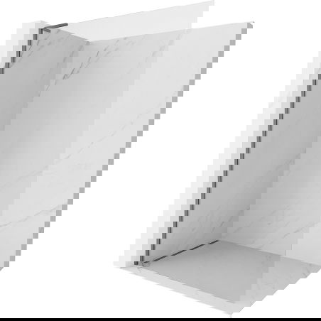 Mexen Kioto-X L pared de ducha Walk-in 100 x 200 cm, transparente 10 mm, metal arma - 800-100-107-95-00-X