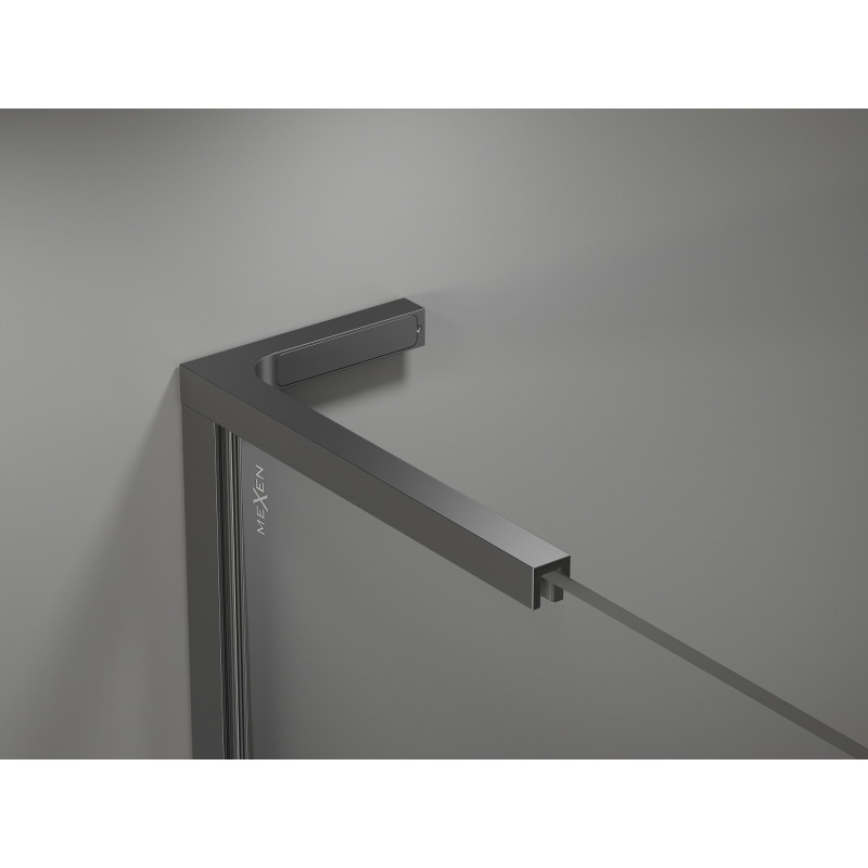 Mexen Kioto-X L dušisein Walk-in 100 x 200 cm, läbipaistev 10 mm, gun metal - 800-100-107-95-00-X