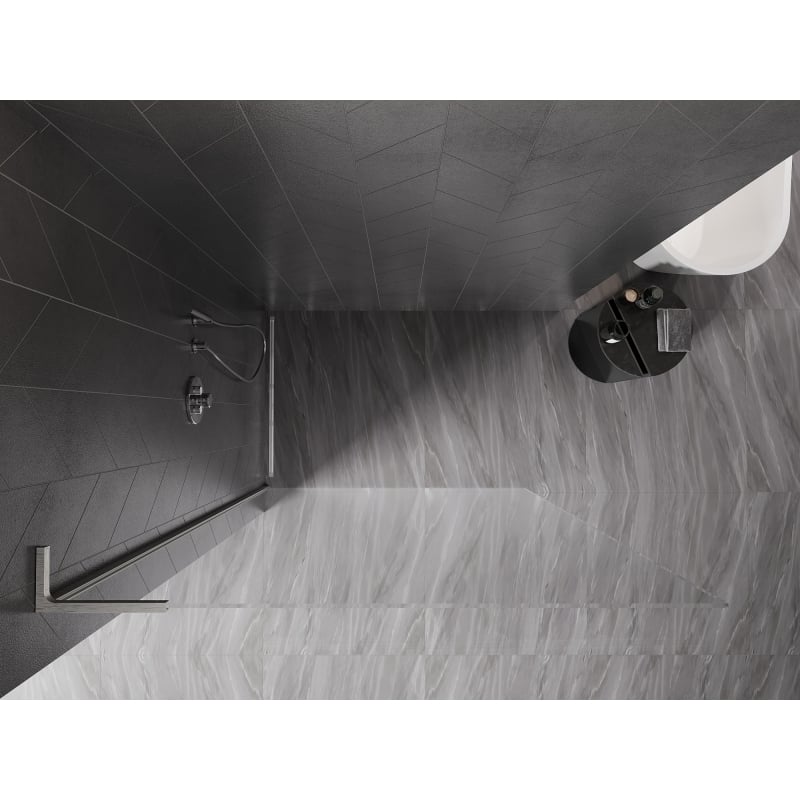 Mexen Kioto-X L dušinurk Walk-in 80 x 200 cm, läbipaistev 10 mm, harjatud nikkel - 800-080-107-97-00-X