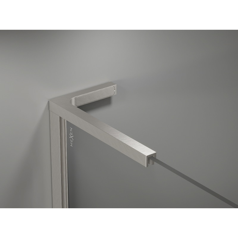 Mexen Kioto-X L dušisein Walk-in 120 x 200 cm, läbipaistev 10 mm, harjatud nikkel - 800-120-107-97-00-X