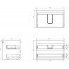 Mexen Box-A valamu all oleva kapi korpus 70 cm, 2 sahtlit, must läikiv - 91AX0-0700-470-2-70