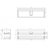 Mexen Box-A valamualuse kapi korpus 140 cm, 2 sahtlit, must läige - 91AX0-1400-470-2-70