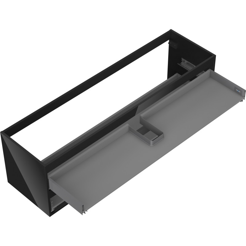 Mexen Box-A korpus szafki podumywalkowej 160 cm, 2 szuflady, czarny połysk - 91AX0-1600-470-2-70