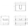Mexen Box-A valamu aluskapi korpus 60 cm, 2 sahtlit, must matt - 91AX0-0600-470-2-71