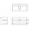 Mexen Box-A valamualusektsioonkapp 100 cm, 2 sahtlit, must matt - 91AX0-1000-470-2-71
