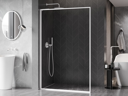 Mexen Kioto-XF L Duschwand Walk-in mit Rahmen 50 x 202 cm, transparent 10 mm, weiß - 800-050-174-20-00-XF