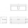 Mexen Box-A kastframe voor wastafelonderkast 120 cm, 2 lades, zwart mat - 91AX0-1200-470-2-71