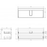 Mexen Box-A zemākā izlietnes skapīša karkass 120 cm, 2 atvilktnes, melns mats - 91AX0-1200-470-2-71