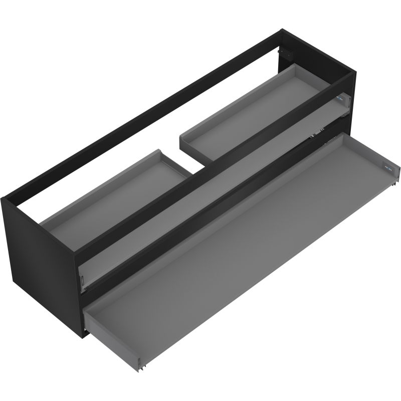 Mexen Box-A Cabinet Body for Washbasin 160 cm, 2 Drawers, Black Matte - 91AX0-1600-470-2-71