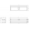 Mexen Box-A valamukapi korpus 160 cm, 2 sahtlit, must matt - 91AX0-1600-470-2-71