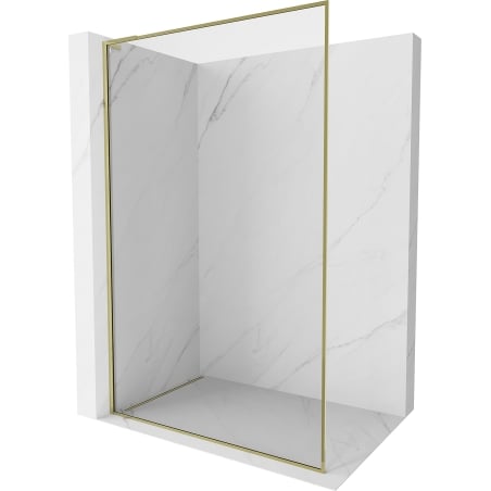 Mexen Kioto-XF L Duschwand Walk-in mit Rahmen 60 x 202 cm, transparent 10 mm, gold - 800-060-174-50-00-XF