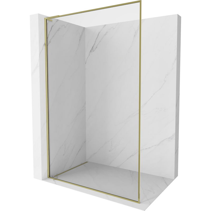 Mexen Kioto-XF L Duschwand Walk-in mit Rahmen 70 x 202 cm, transparent 10 mm, gold - 800-070-174-50-00-XF