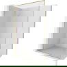 Mexen Kioto-XF L douchewand Walk-in met frame 70 x 202 cm, transparant 10 mm, goud geborsteld - 800-070-174-55-00-XF