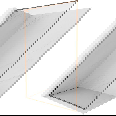 Mexen Kioto-XF L Duschwand Walk-in mit Rahmen 50 x 202 cm, transparent 10 mm, Roségold - 800-050-174-60-00-XF