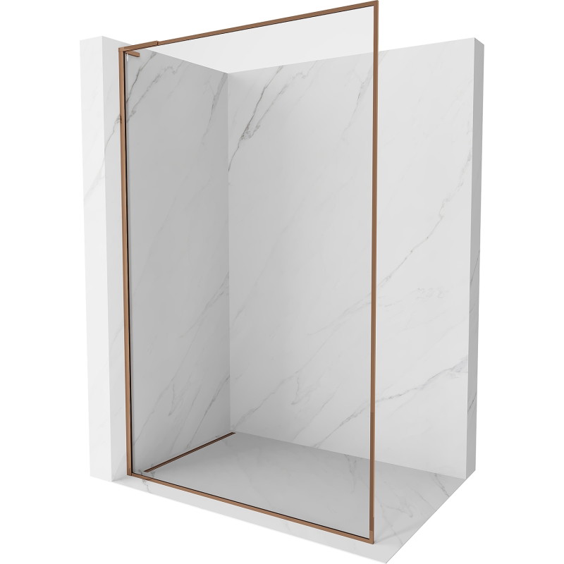 Mexen Kioto-XF L zid tuša Walk-in s okvirom 70 x 202 cm, proziran 10 mm, ružičasto zlato - 800-070-174-60-00-XF