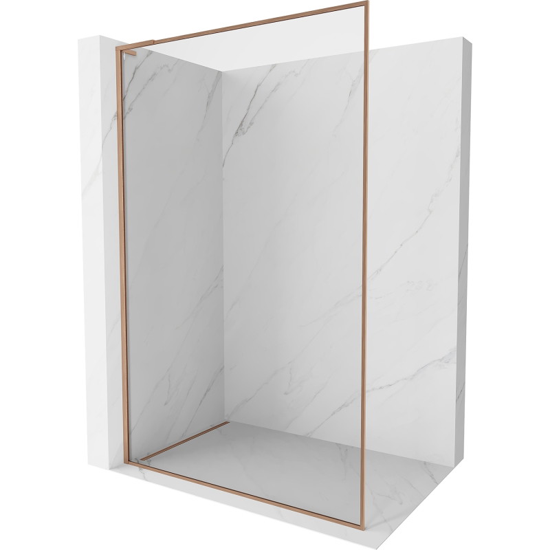 Mexen Kioto-XF L tuš pregrada Walk-in s okvirom 80 x 202 cm, prozirna 10 mm, brušeni bakar - 800-080-174-65-00-XF
